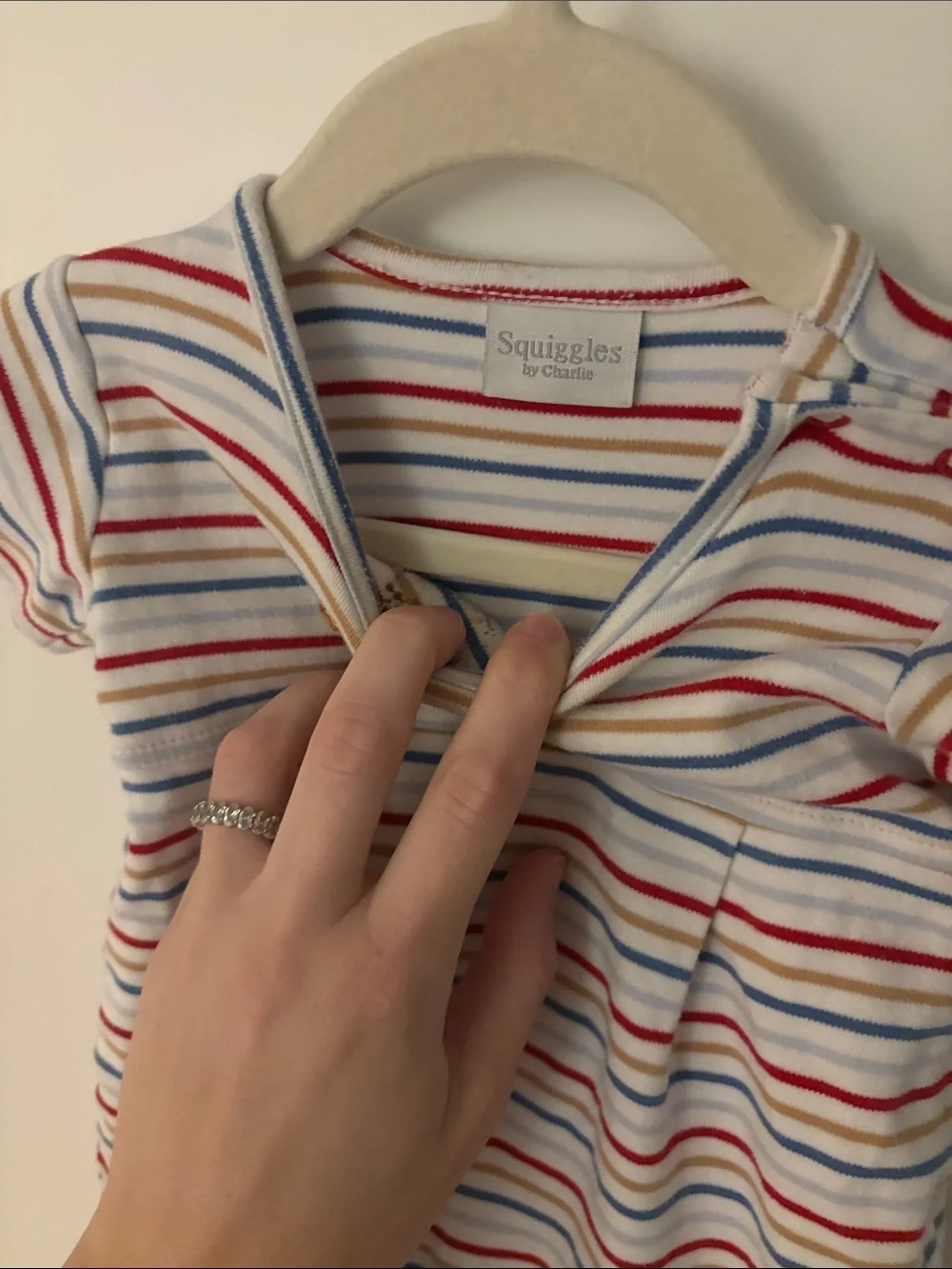 Squiggles By Charlie Striped Baby Romper with Puppy Patch Appliqué 6-9 Months